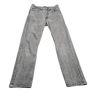 Levis 501 XX Jeans Mens 27x27 Black‎ Denim Charcoal Wash Straight Button Fly